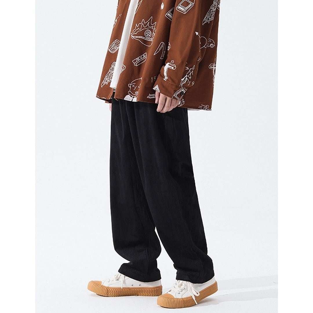 裏起毛ワイドレッグコーデュロイパンツ HL1967