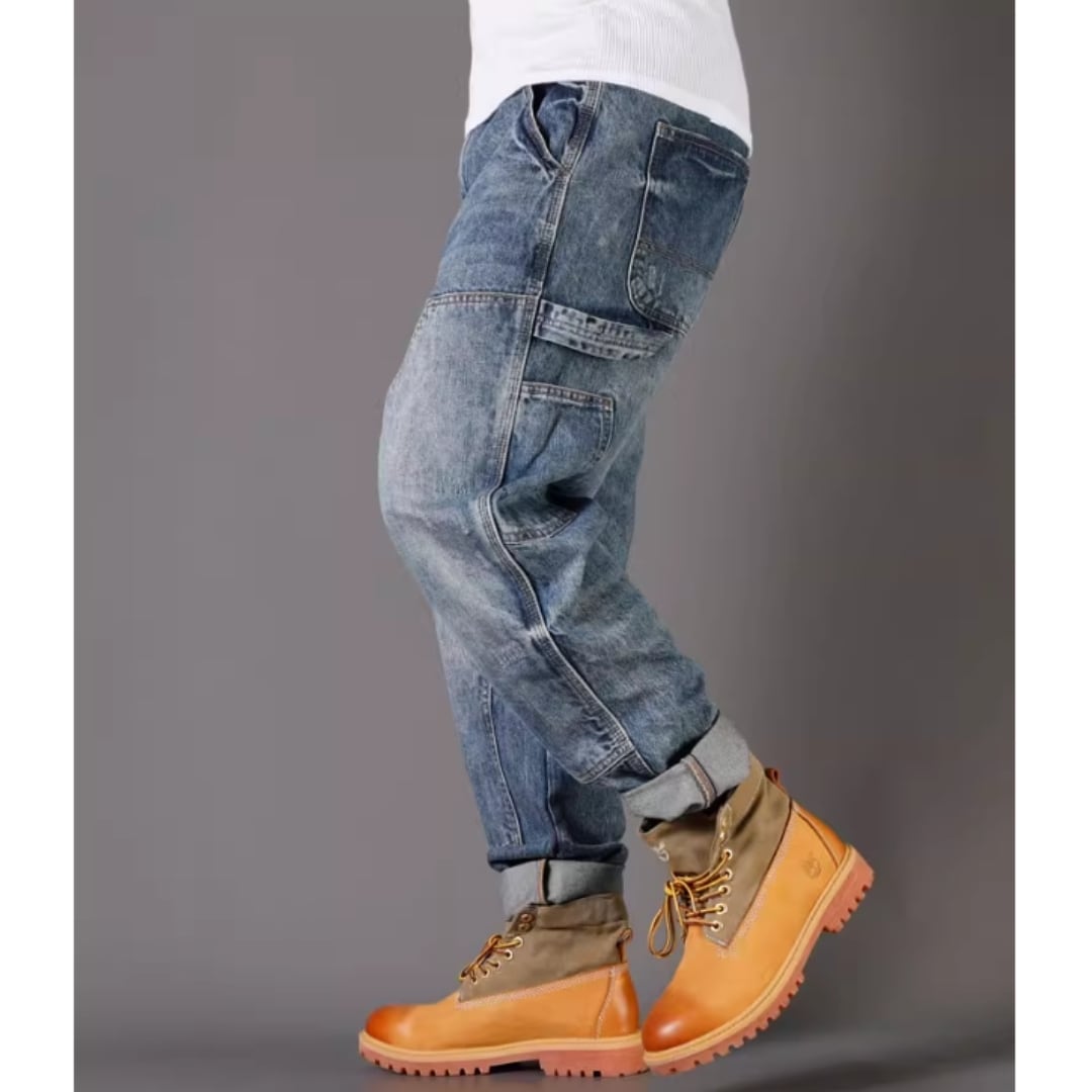 Washed Denim Straight Jeans HL1970