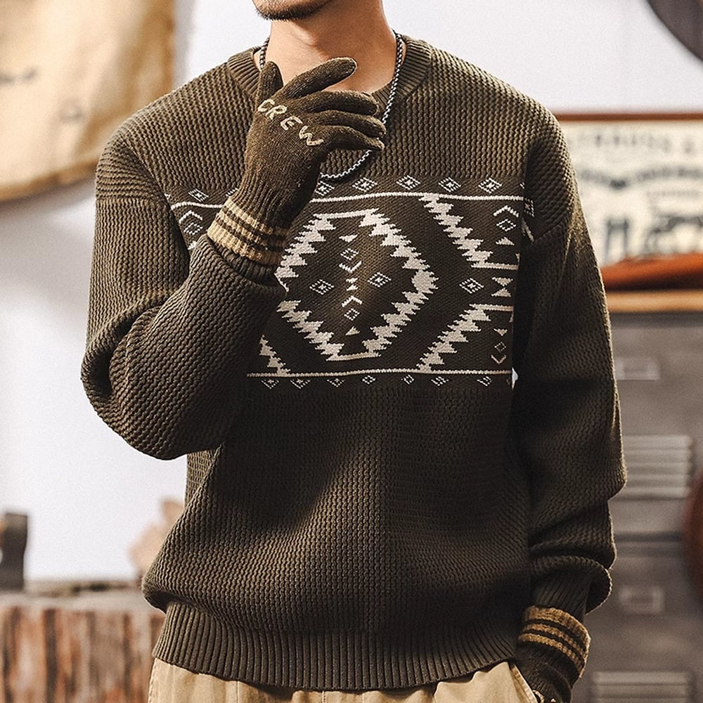 Native pattern sweater HL2401