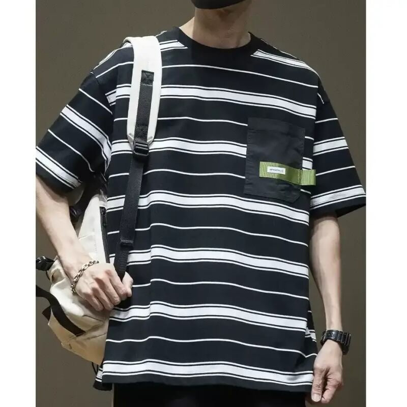 Round Neck Striped T-shirt HL2039