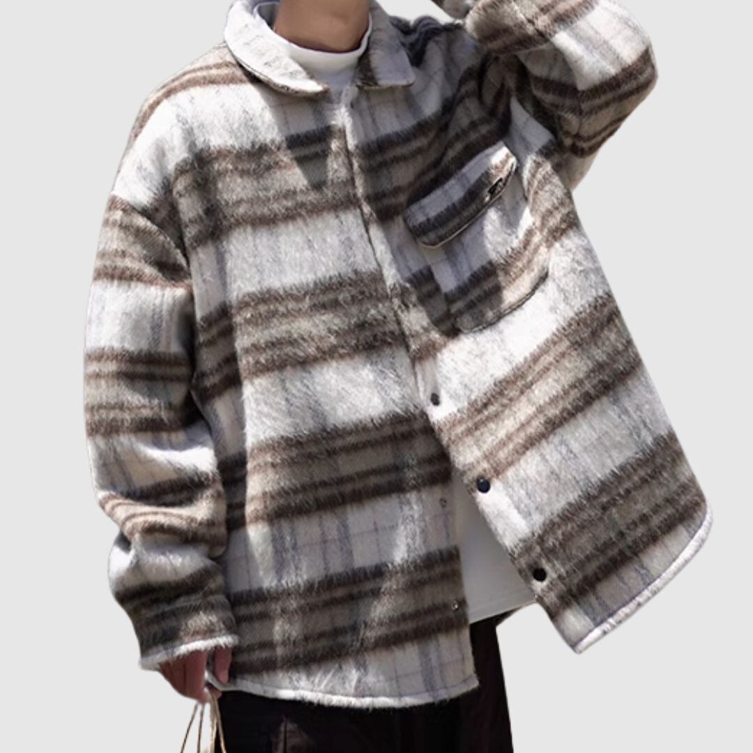 Plaid shirt jacket HL2302