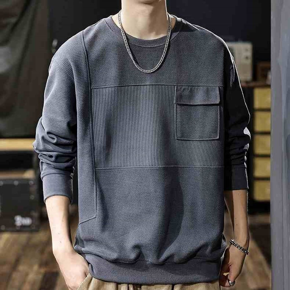 Big size round neck long sleeve tops HL2265
