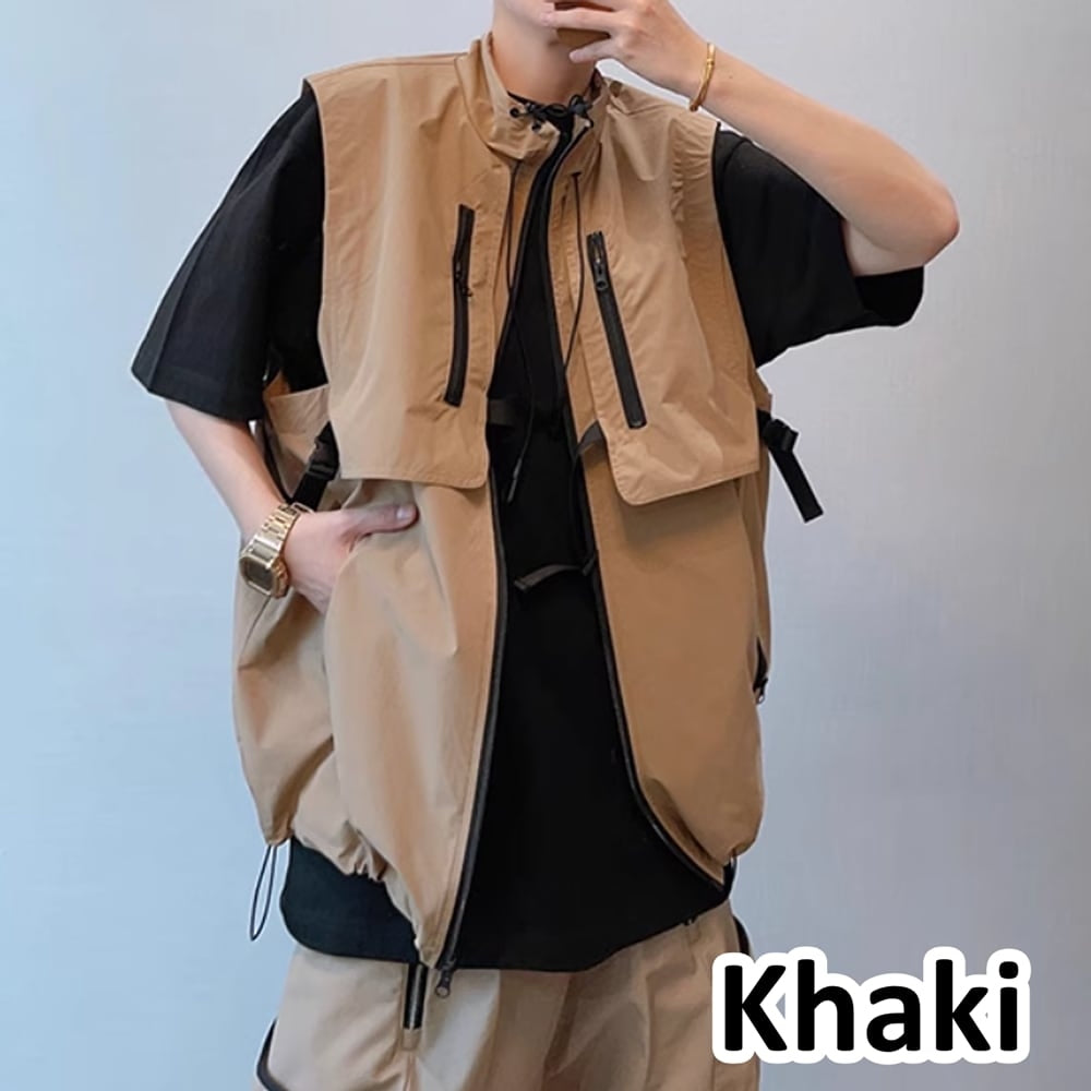 Multi-pocket casual vest HL2434
