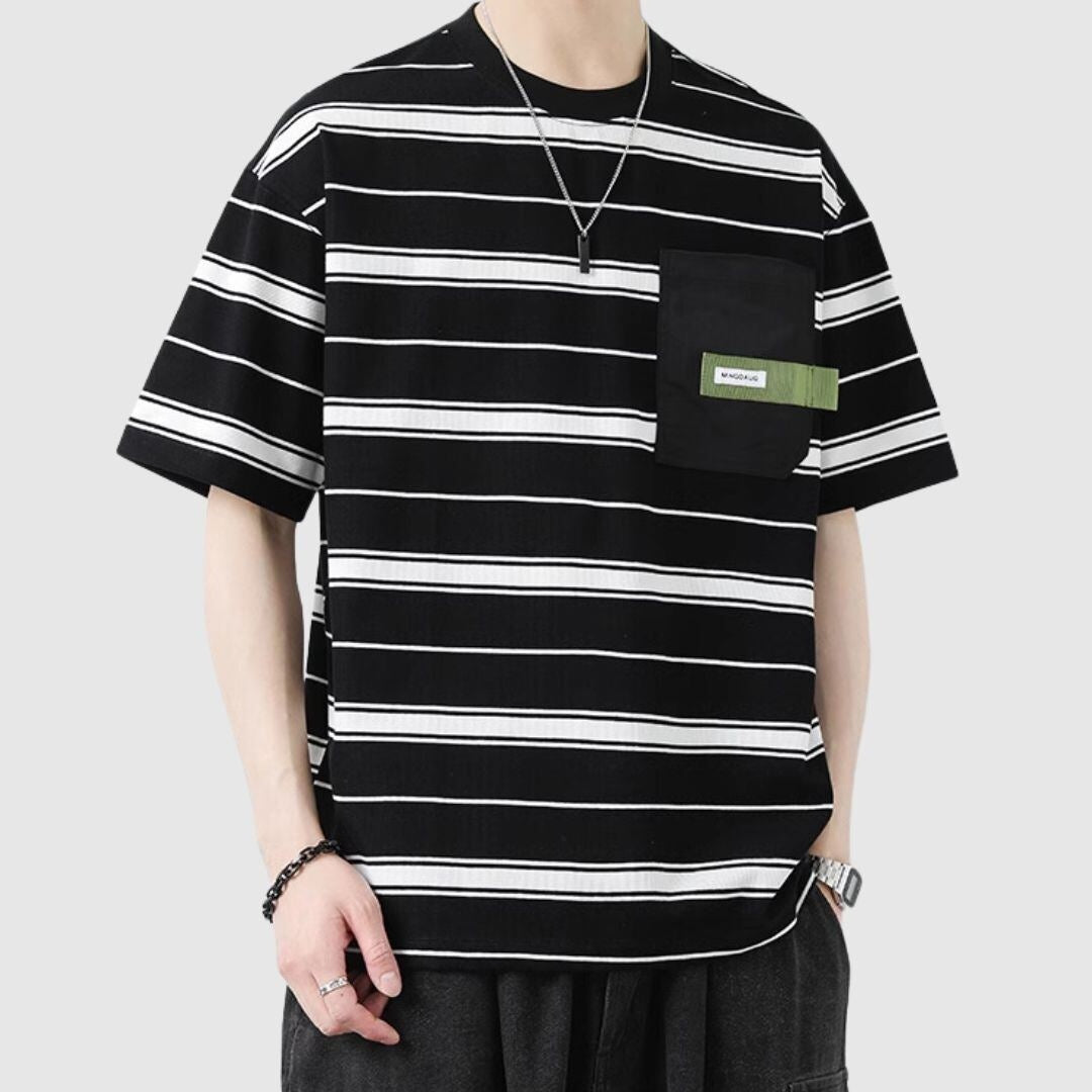 Round Neck Striped T-shirt HL2039