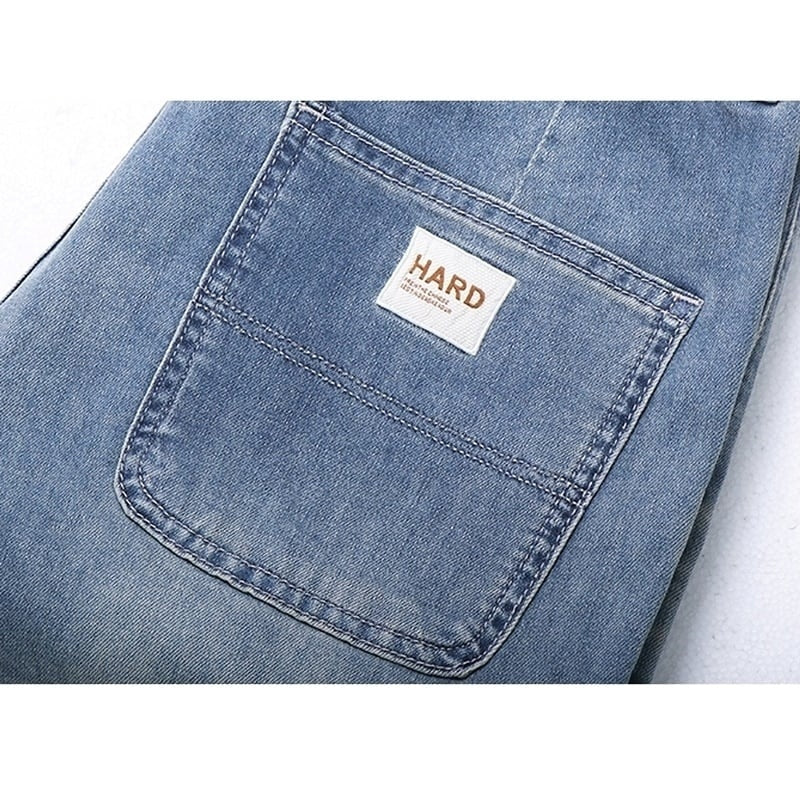 Cropped straight denim pants HL2211
