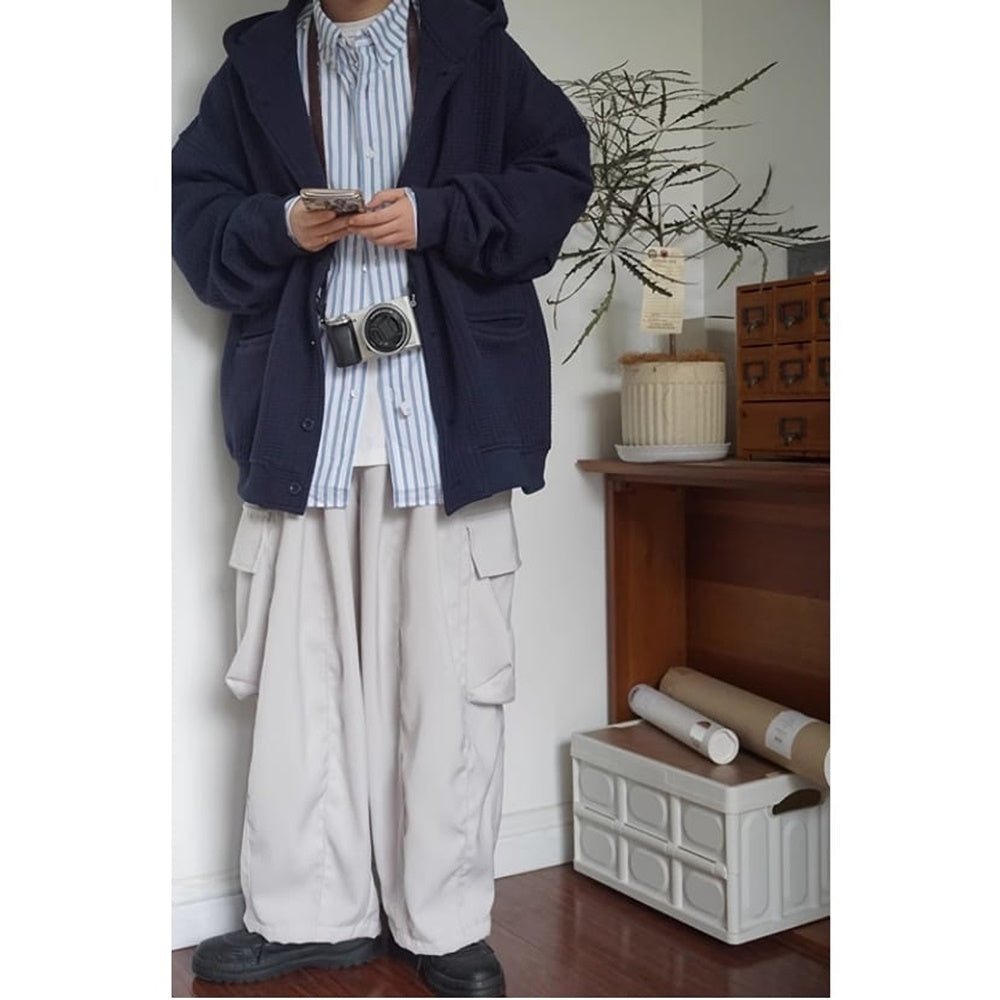 Waffle jacket with hood HL2204