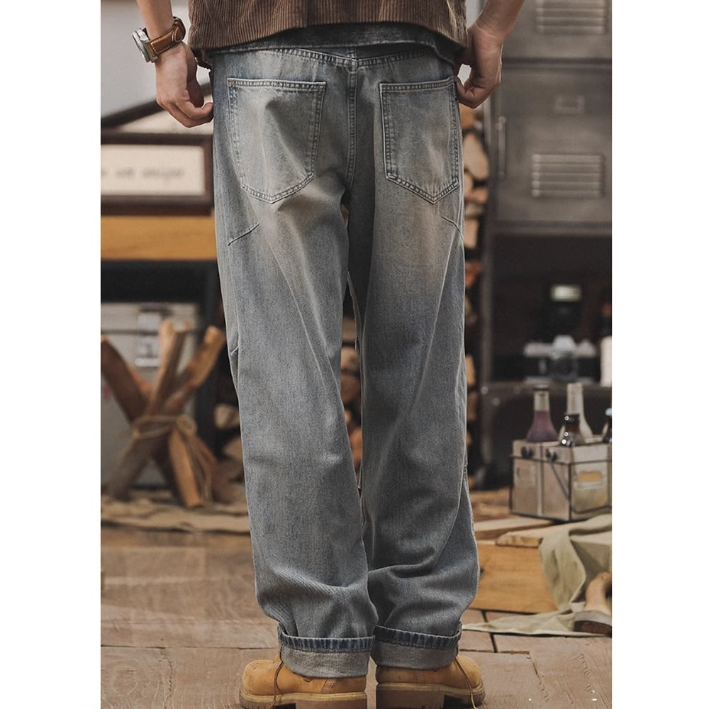 Loose straight retro denim jeans HL2390