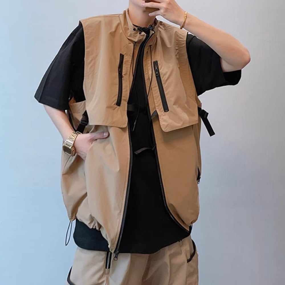 Multi-pocket casual vest HL2434