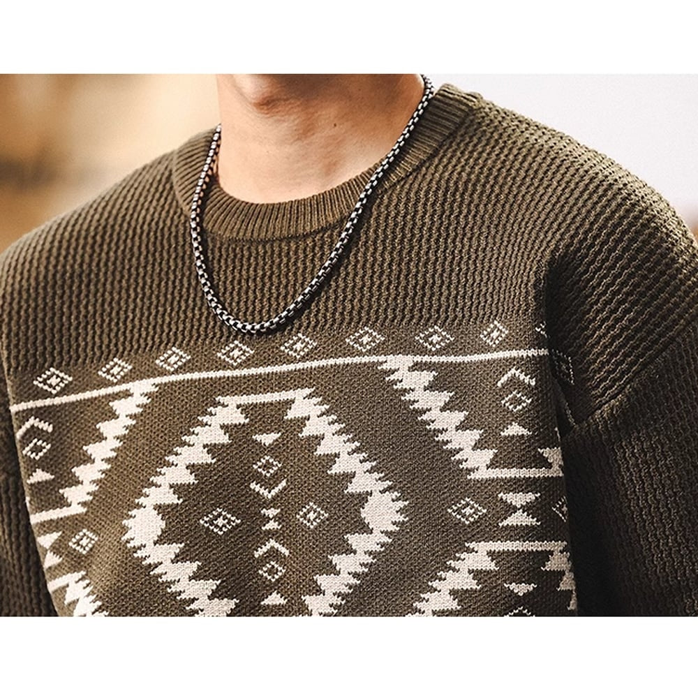 Native pattern sweater HL2401