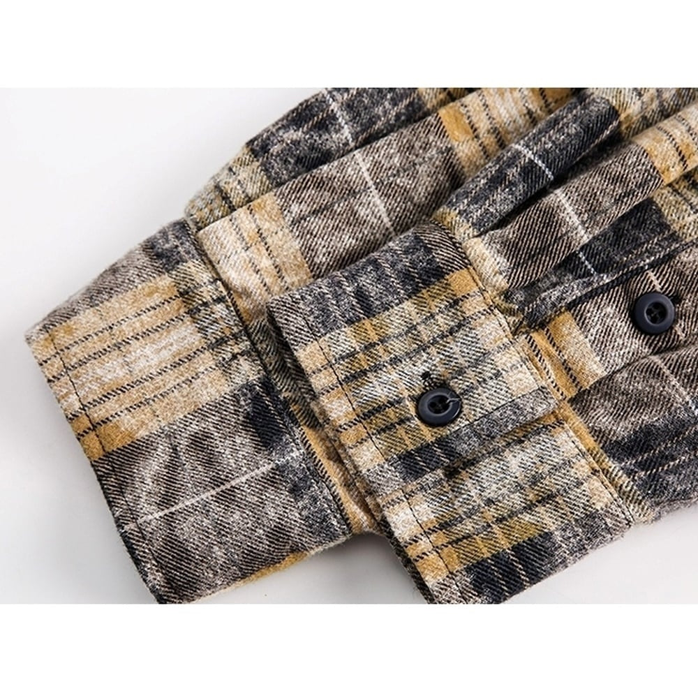 Damaged design check shirt HL2423