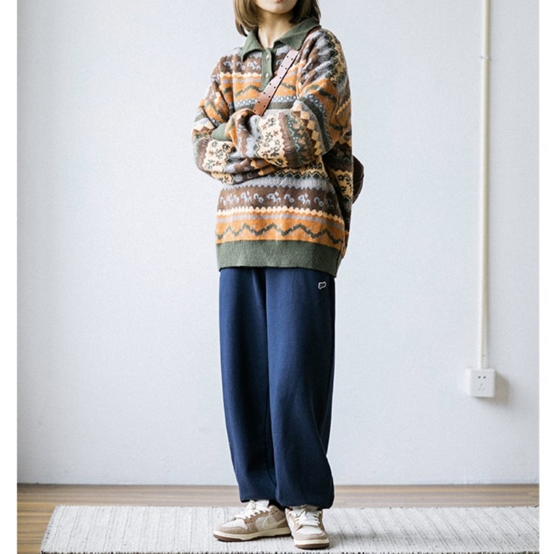 Ethnic Polo Knit Top HL1960