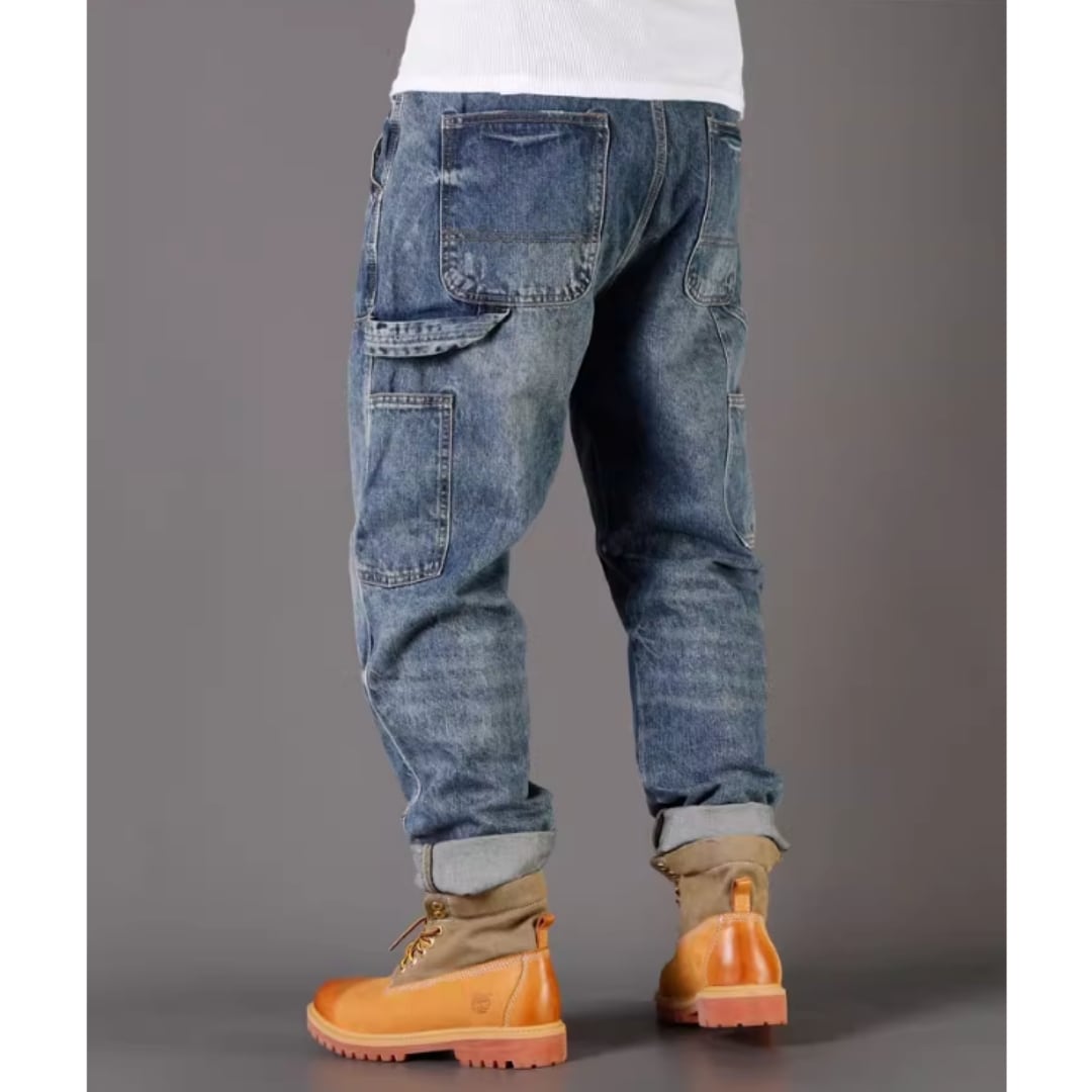 Washed Denim Straight Jeans HL1970