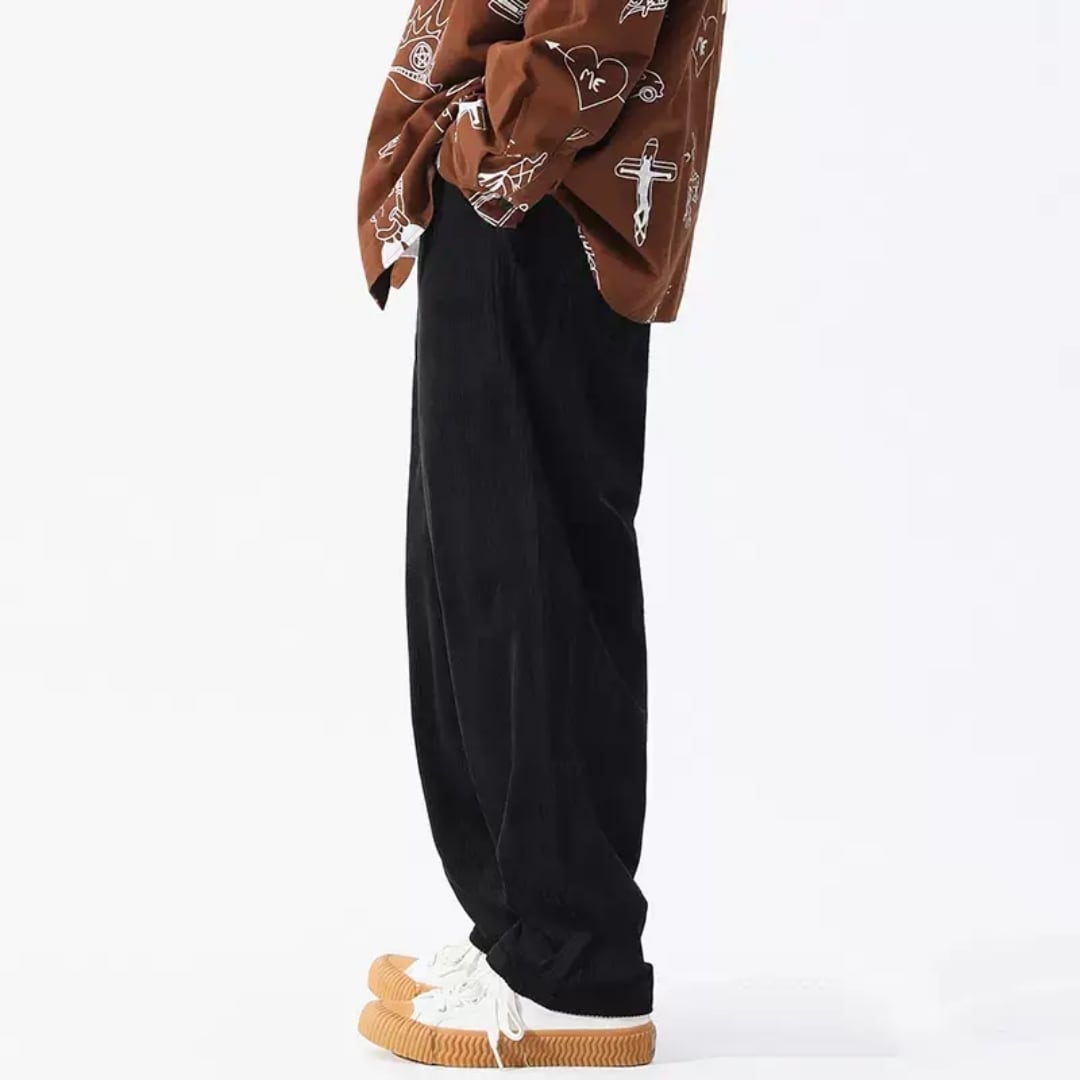 裏起毛ワイドレッグコーデュロイパンツ HL1967