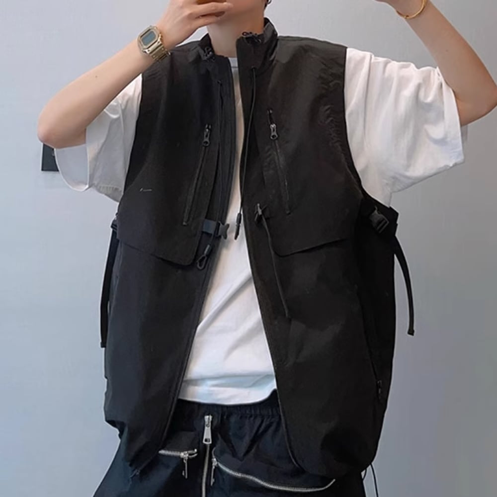 Multi-pocket casual vest HL2434