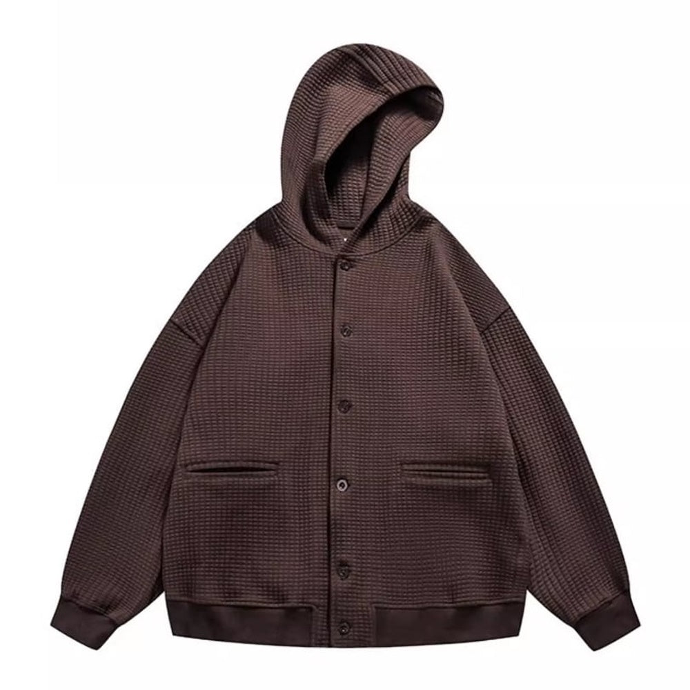 Waffle jacket with hood HL2204
