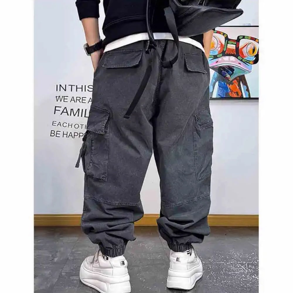 Multi-pocket loose pants HL2436