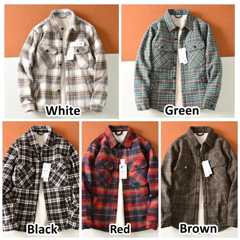 Fleece lining check shirt HL2318