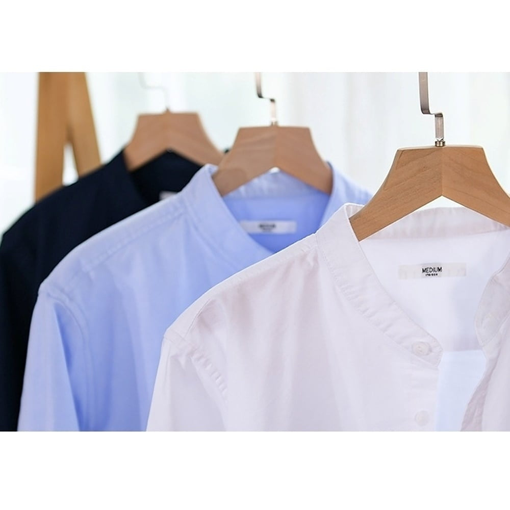 Collarless three-quarter sleeve shirt HL2353