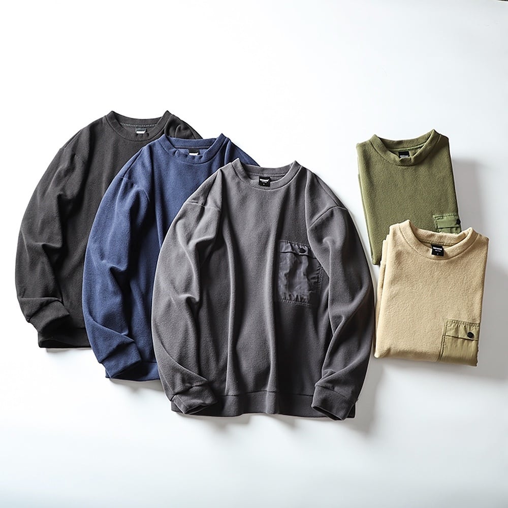 Crew neck fleece tops HL2314