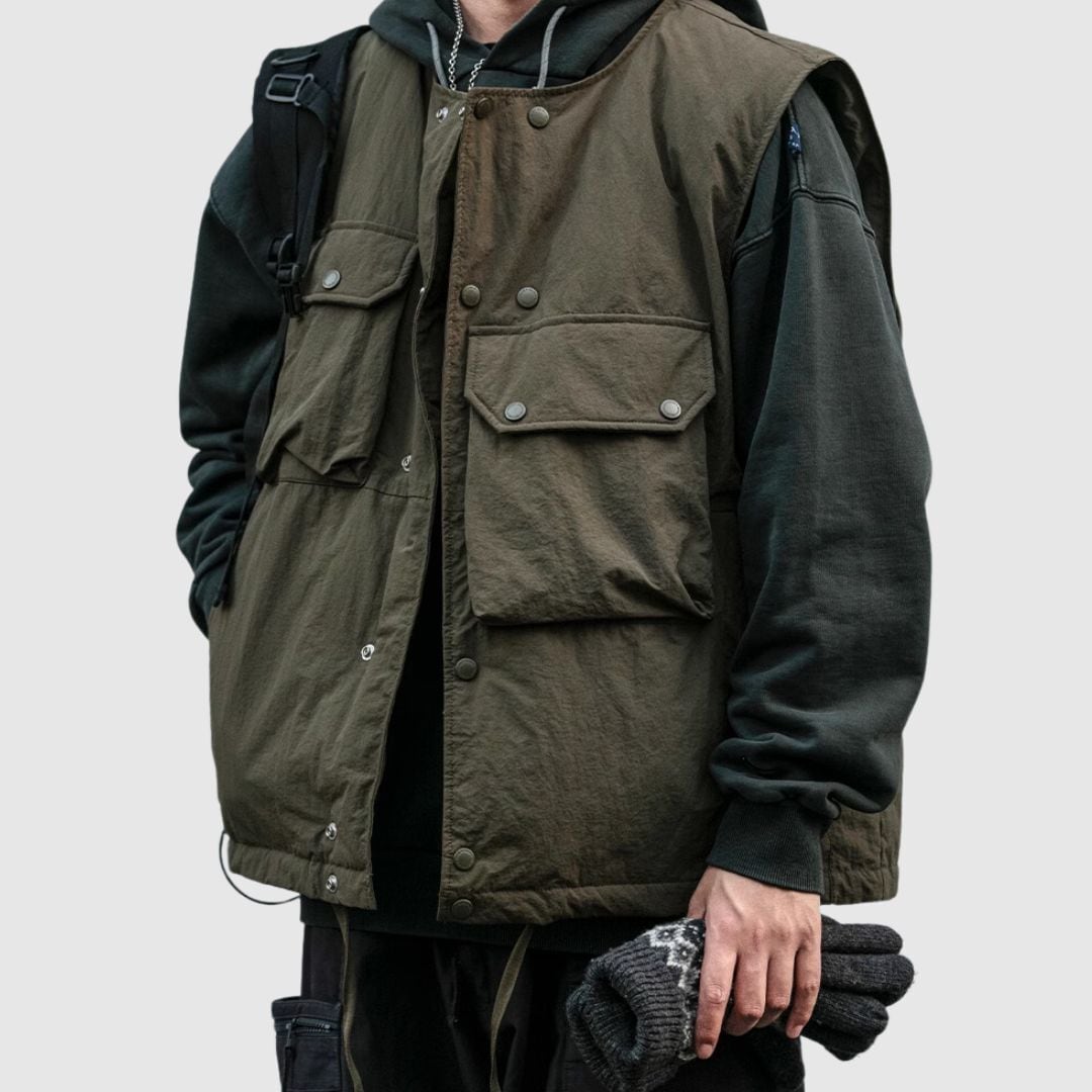 Asymmetric down vest HL2170