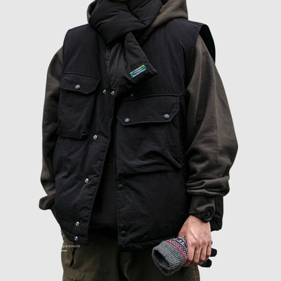 Asymmetric down vest HL2170