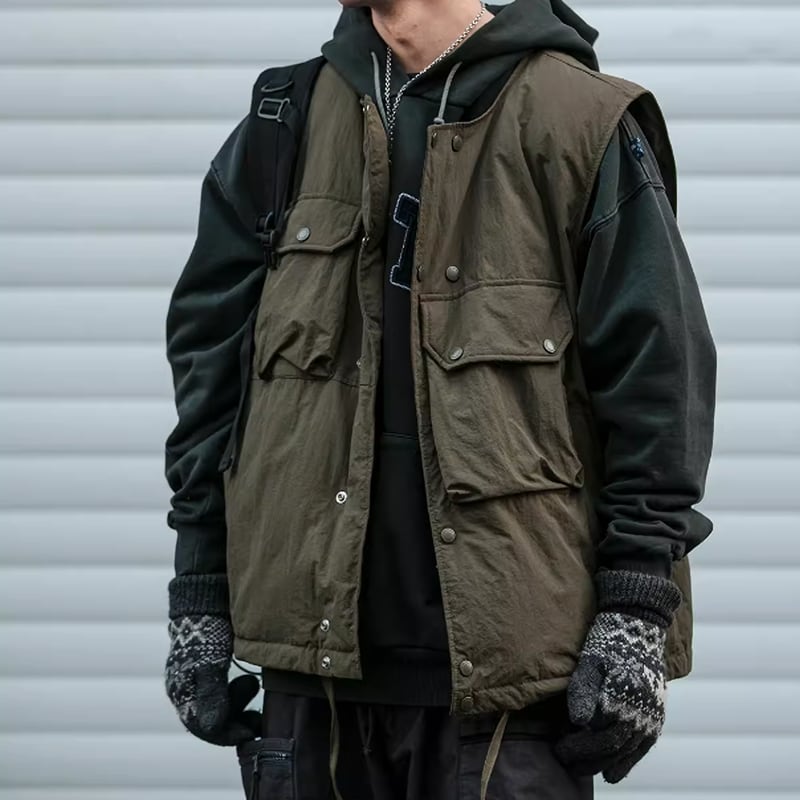 Asymmetric down vest HL2170