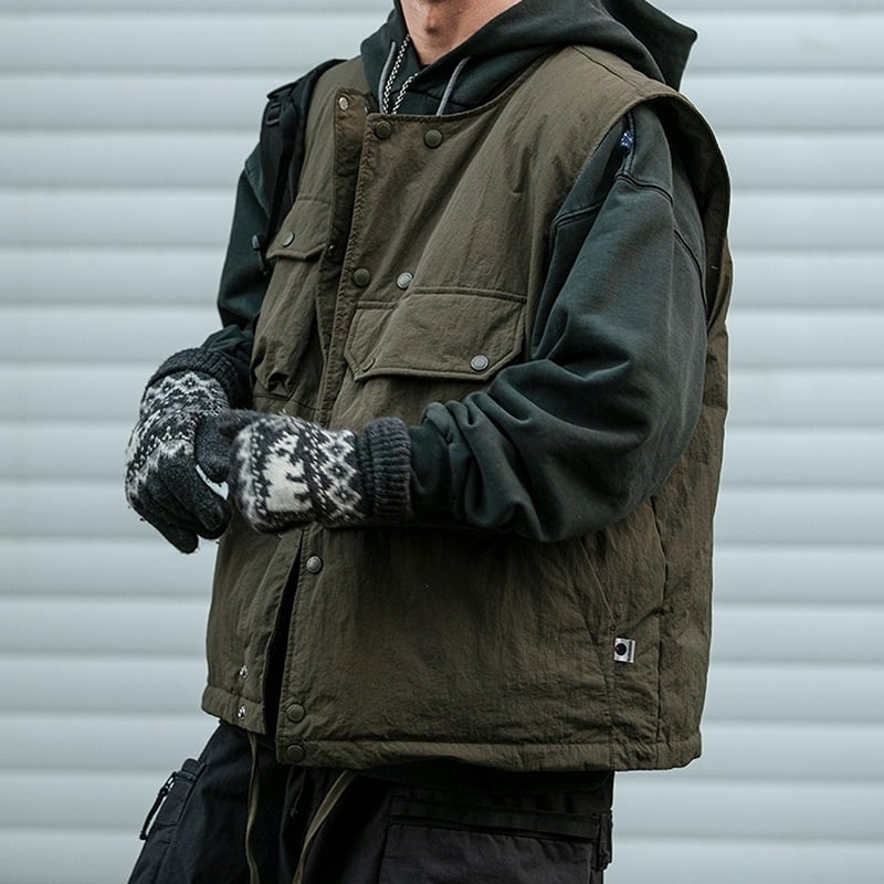 Asymmetric down vest HL2170