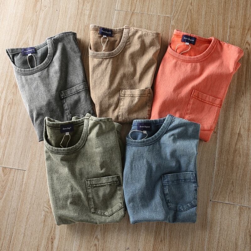 Washed color T-shirt HL2141