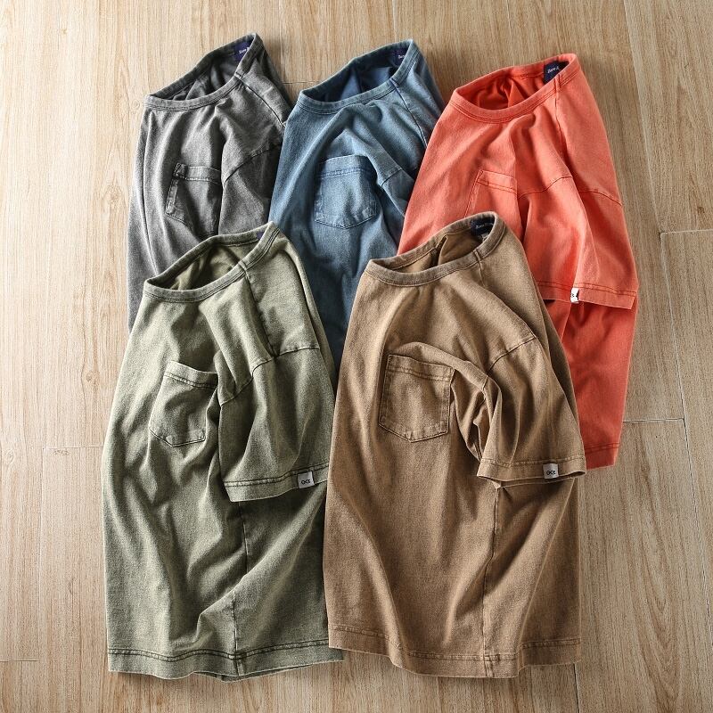 Washed color T-shirt HL2141