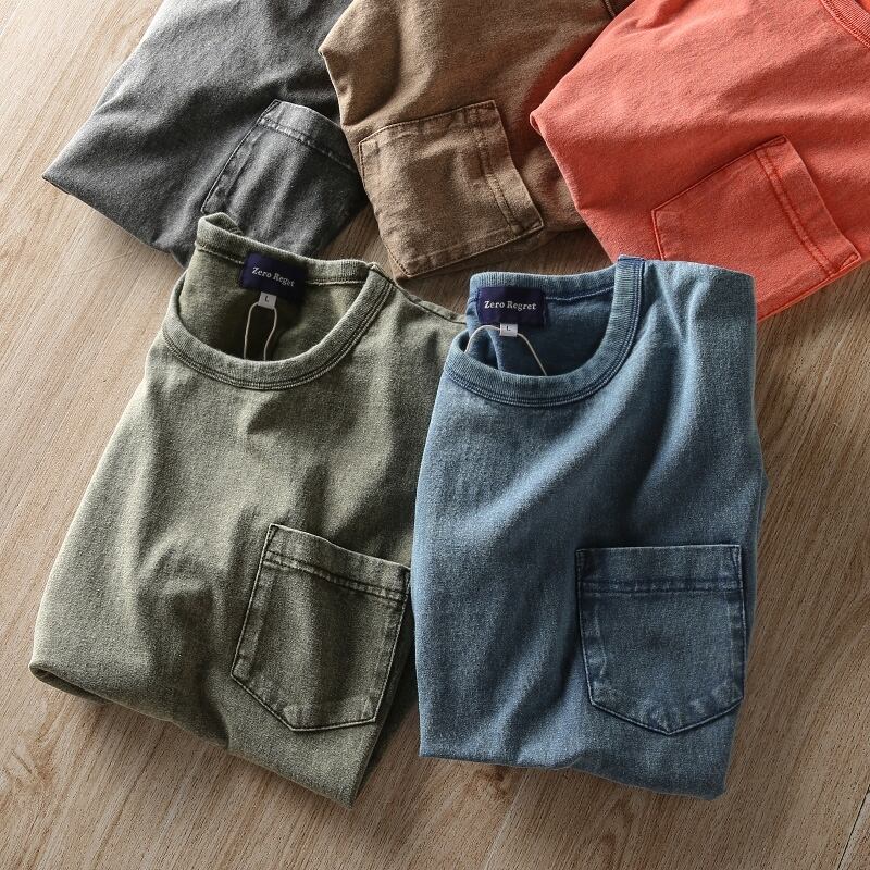 Washed color T-shirt HL2141