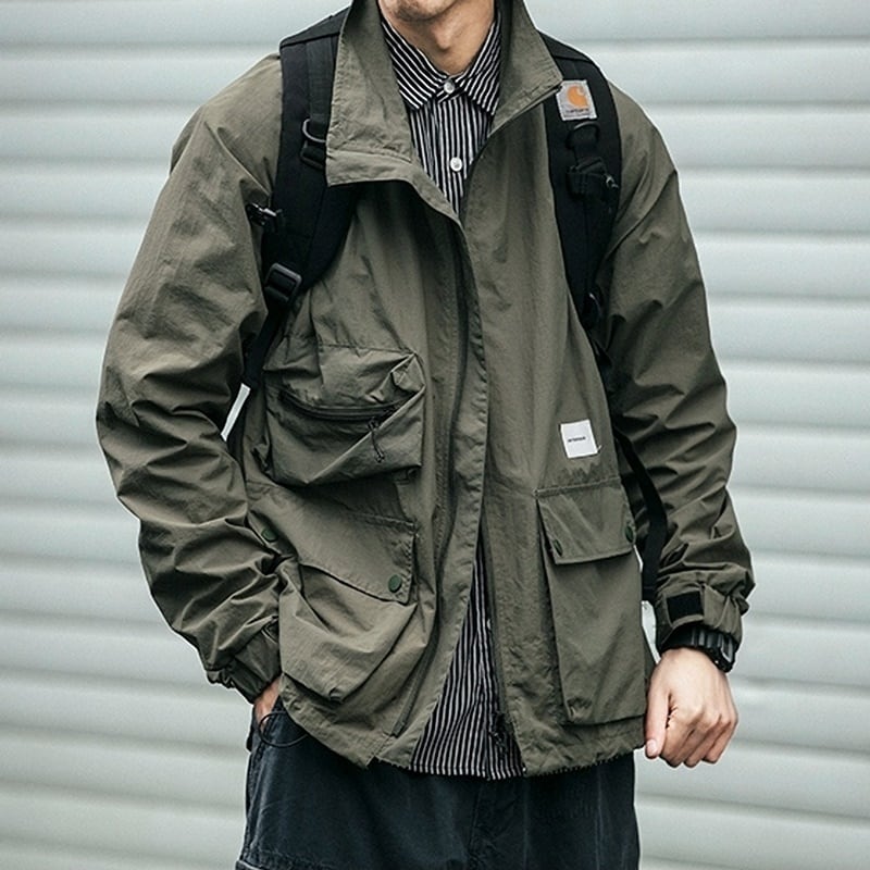 Stand collar zip up jacket HL2162