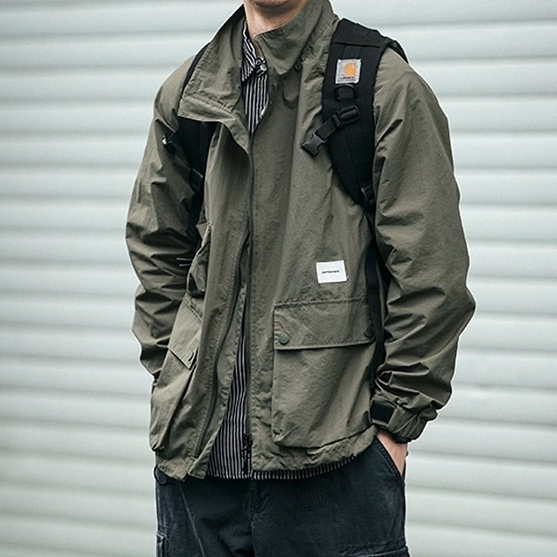 Stand collar zip up jacket HL2162