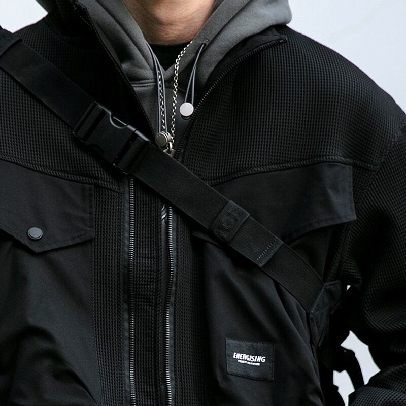 Stand collar waffle jacket HL2163