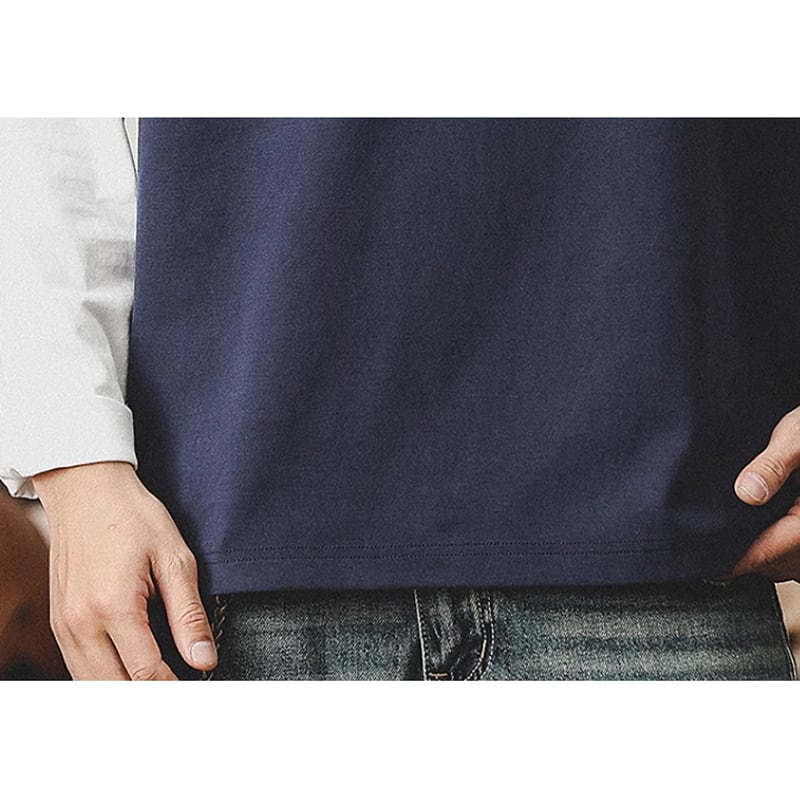 Faux layered long sleeve tops HL2176