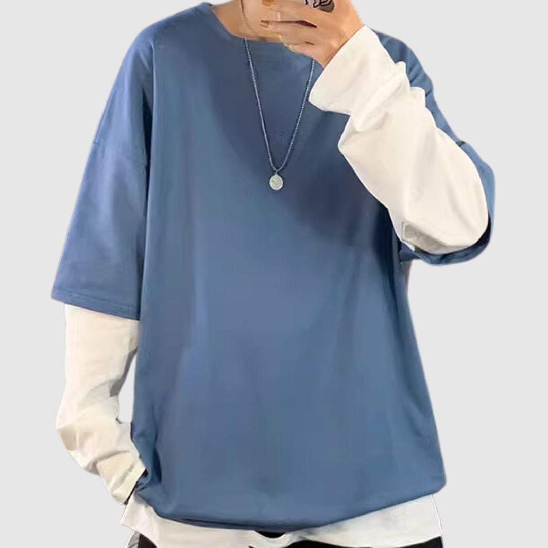 Faux layered draglan tops HL2177