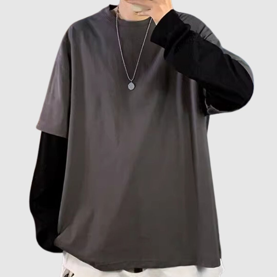 Faux layered draglan tops HL2177