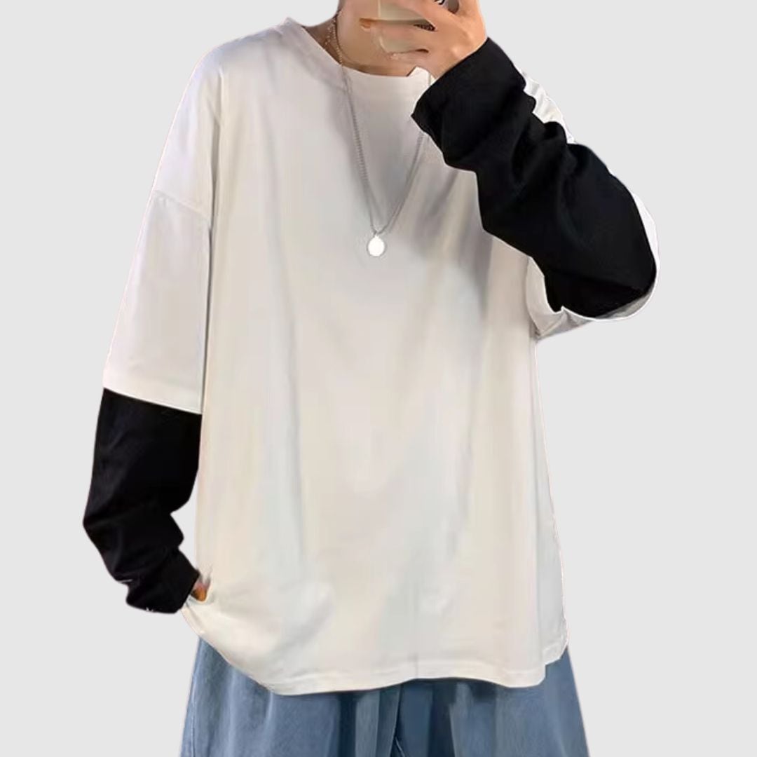 Faux layered draglan tops HL2177