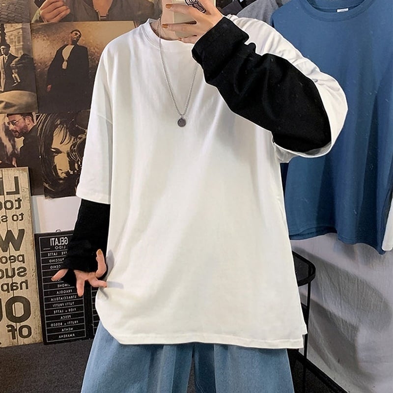 Faux layered draglan tops HL2177