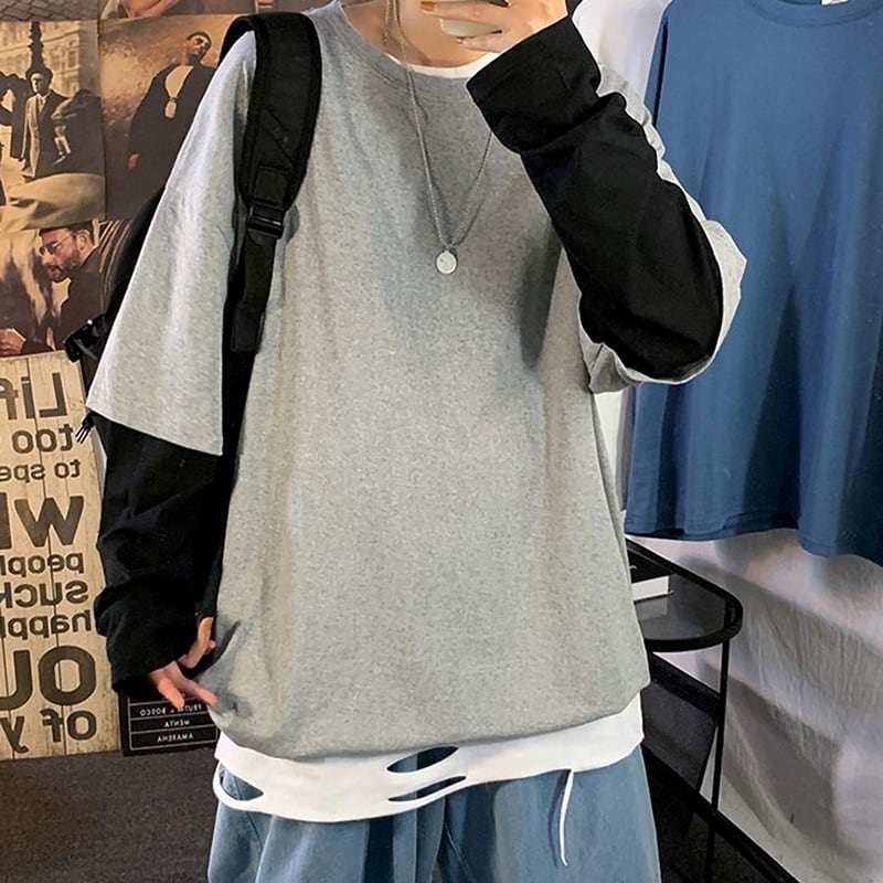 Faux layered draglan tops HL2177