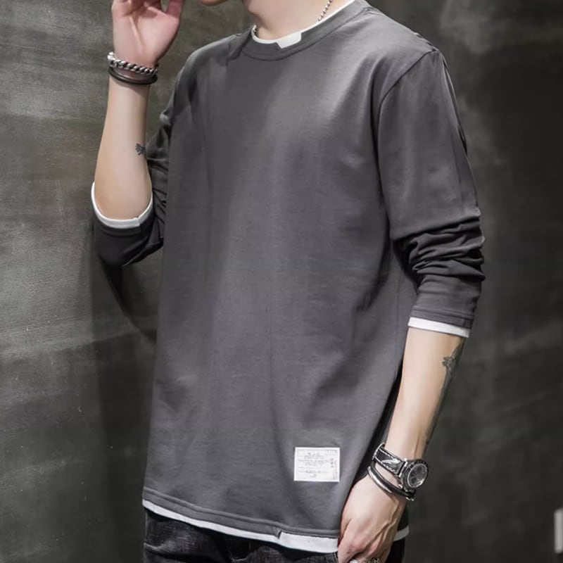 Round neck basic long sleeve T-shirt HL2178