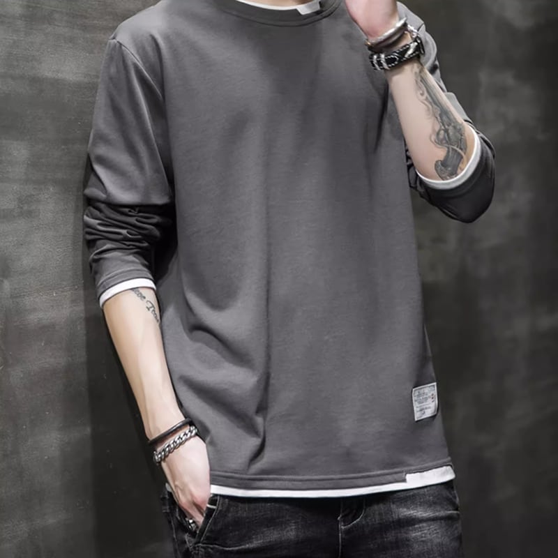 Round neck basic long sleeve T-shirt HL2178