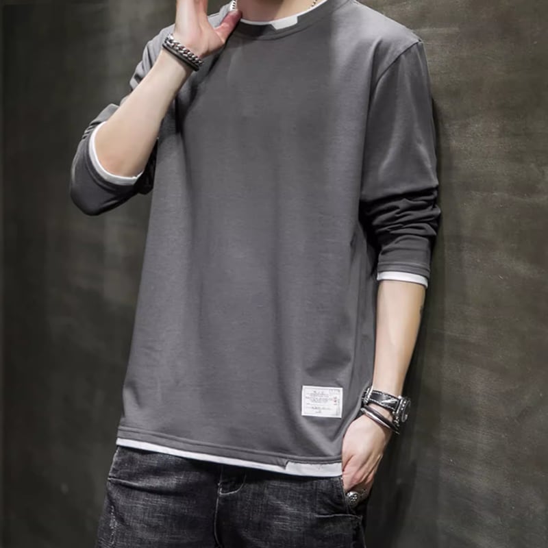 Round neck basic long sleeve T-shirt HL2178