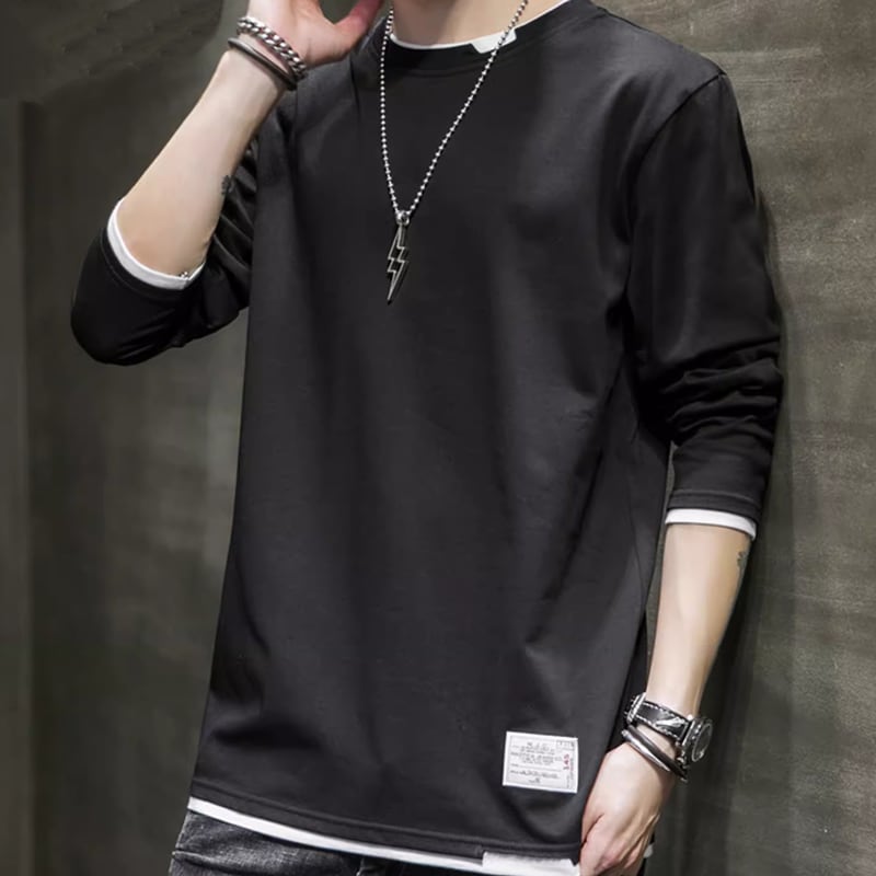 Round neck basic long sleeve T-shirt HL2178