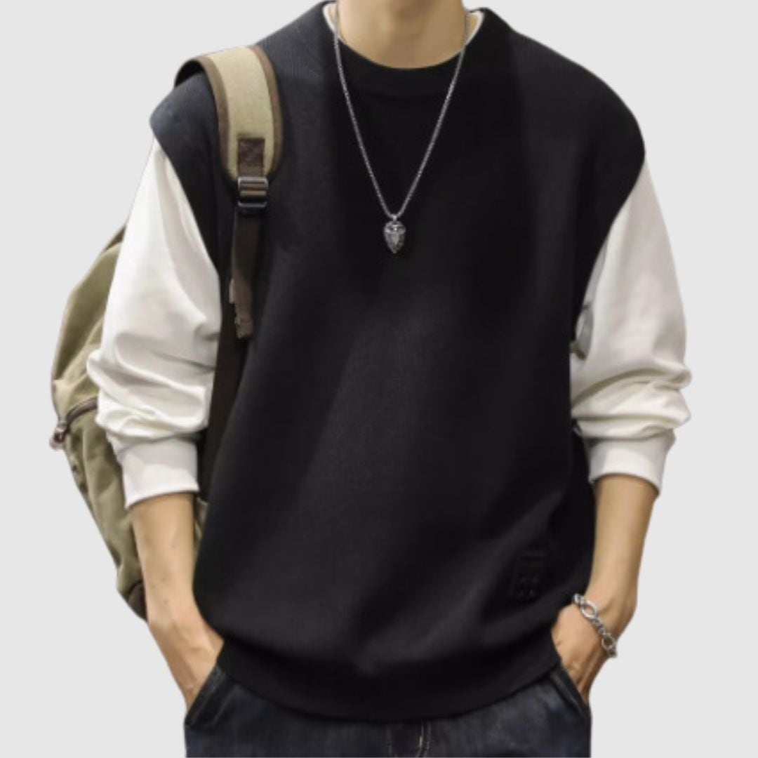 Layered style knit vest HL2182