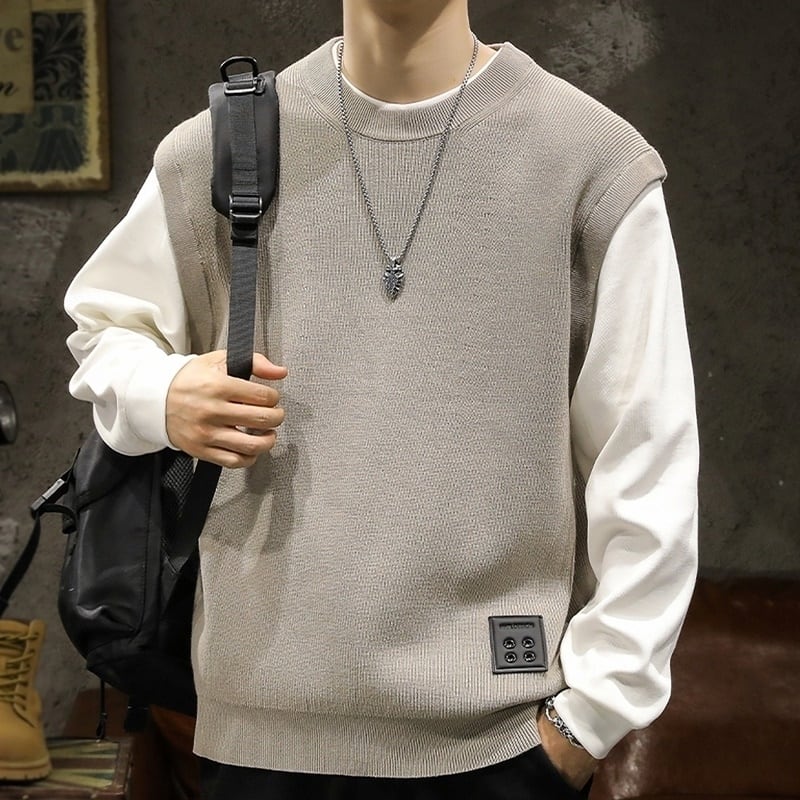 Layered style knit vest HL2182