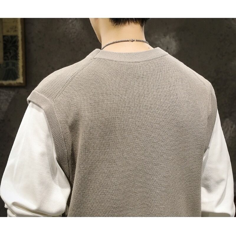 Layered style knit vest HL2182