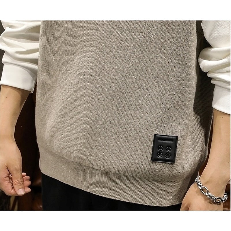 Layered style knit vest HL2182