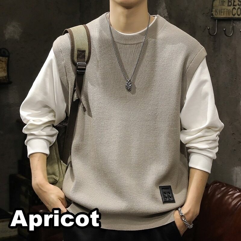 Layered style knit vest HL2182