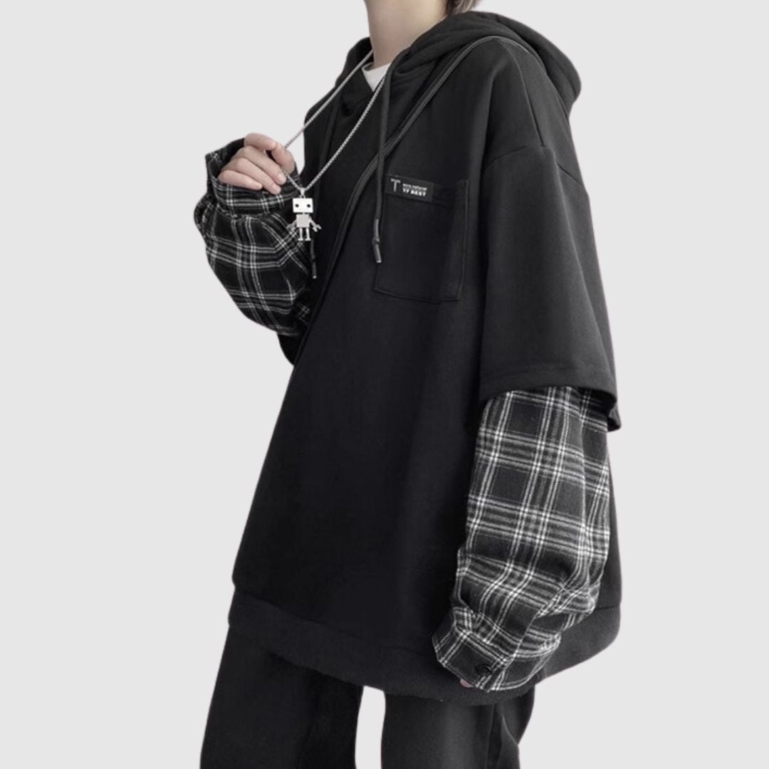 Layered style hoodie HL2189