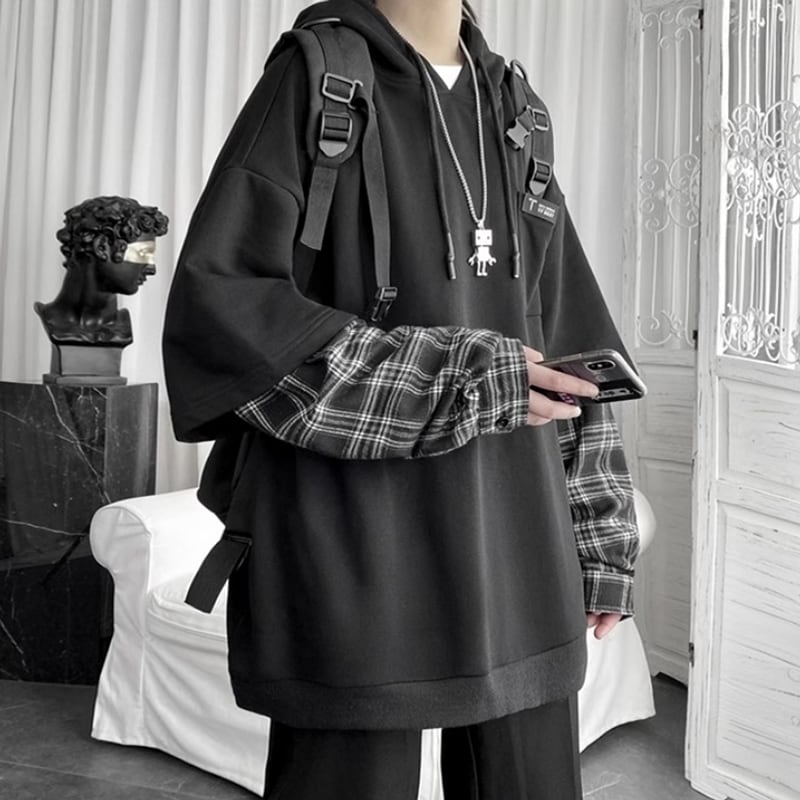 Layered style hoodie HL2189